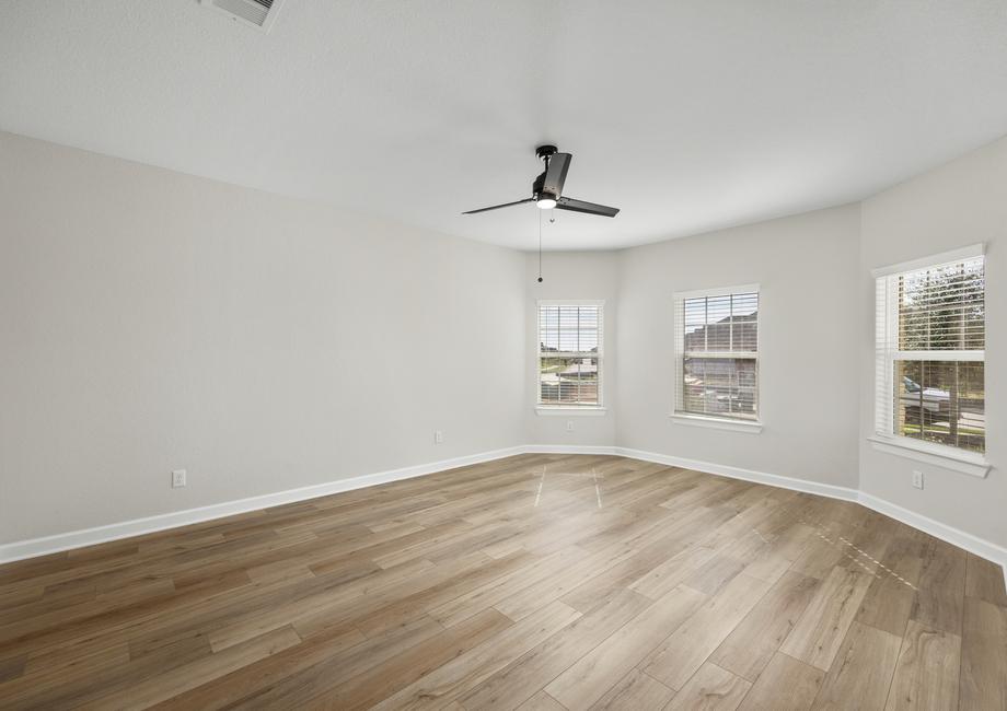 The master bedroom has lots of natural light.