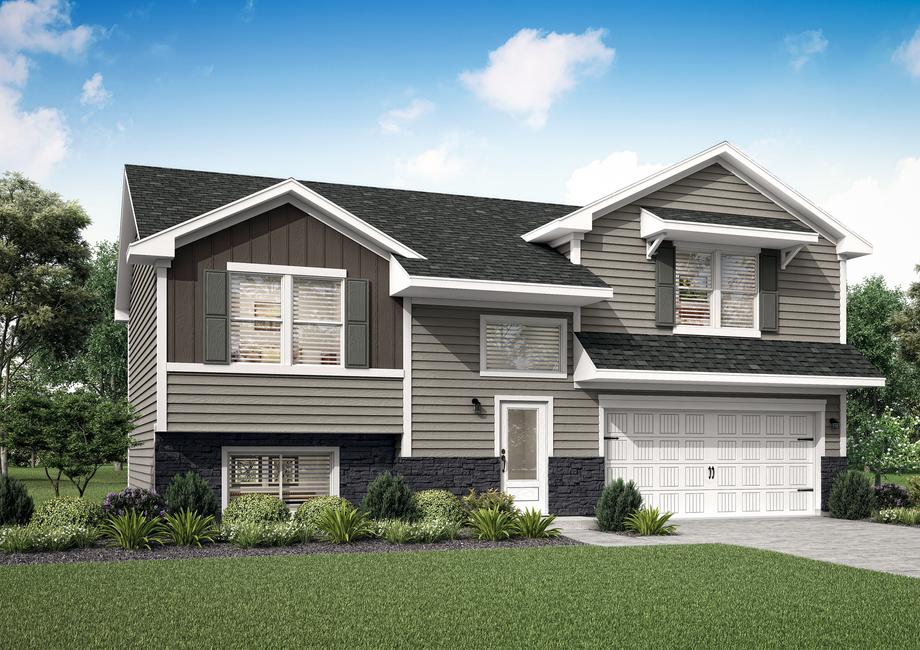 The Lincoln is a two story home with a two car garage and 3/4 lite door.