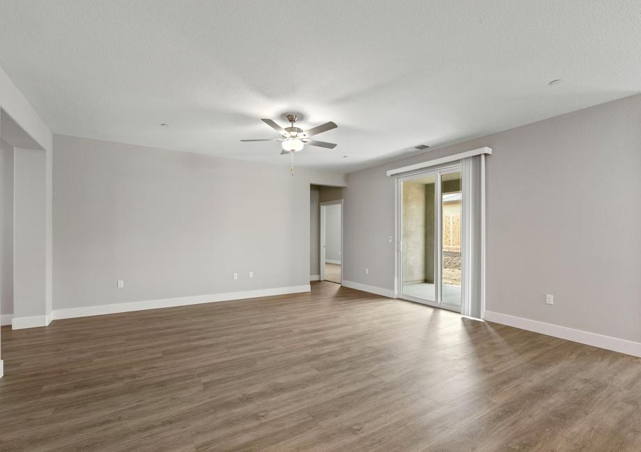 This family room opens to backyard patio.