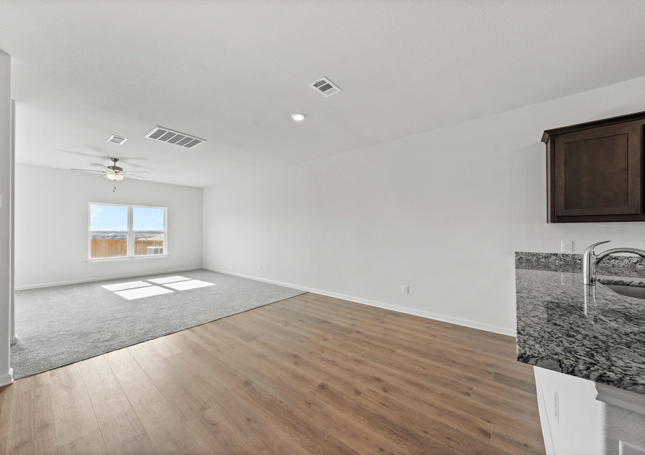 The dining area sits right off of the kitchen.