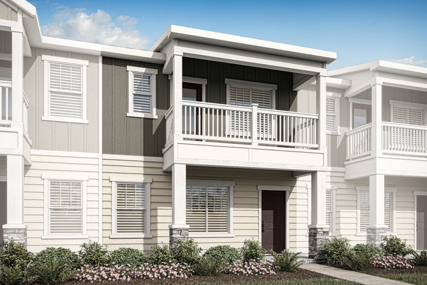 The Jade is a beautiful two story home with siding.