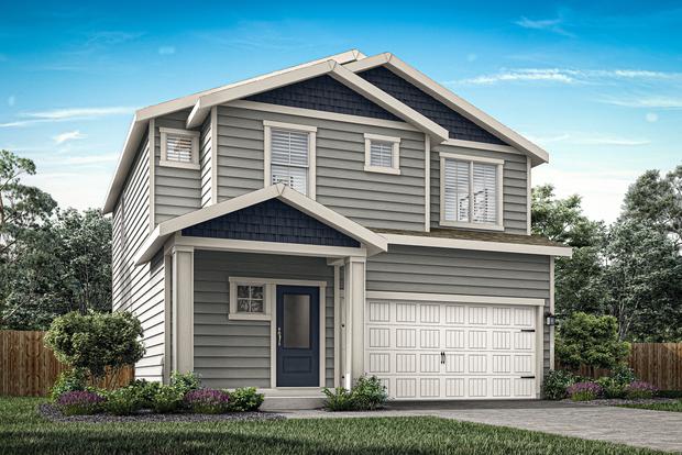 The Cypress is a beautiful two story home with siding.