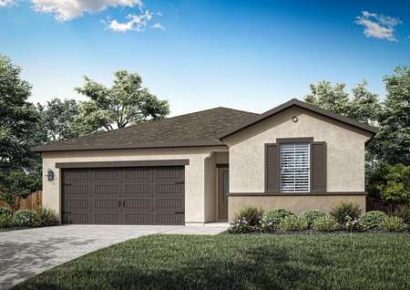 The Baker is a beautiful single story home with stucco.