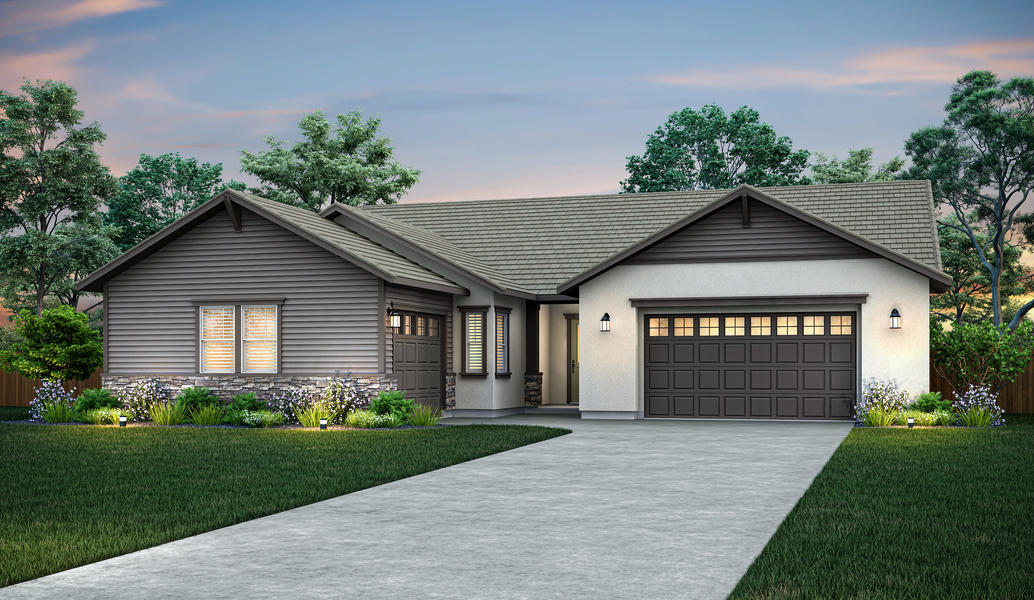 Dusk rendering of the Bel Air D.