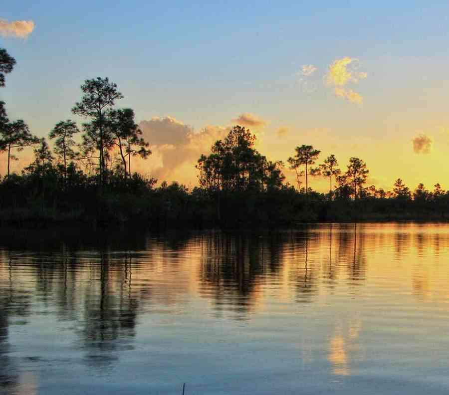 Lake at sunset