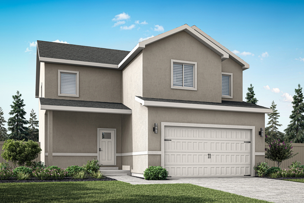 The Hilgard is a beautiful two-story floor plan with four bedrooms, two and a half bathrooms and an attached two-car garage.