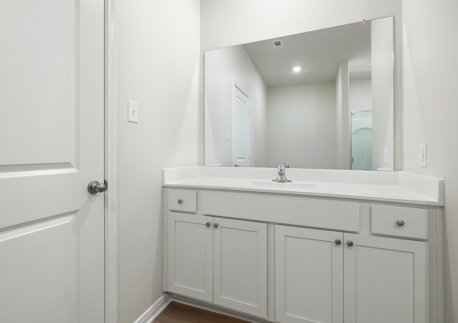 A spacious vanity in the master bathroom